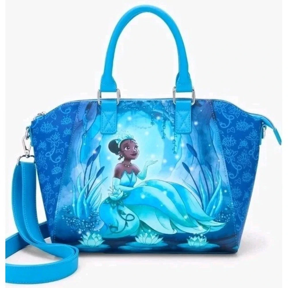 NWT Loungefly Disney The Princess The Frog‎ Tiana Firefly Blue Satchel Crossbody